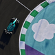 A photo of the Aston Martin car racing in Saudi Arabia.